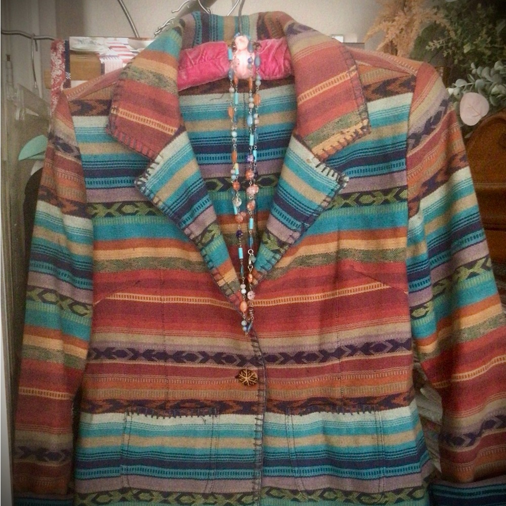 Beautiful Vintage Blazer Aztec Serape Southwest Jacket!